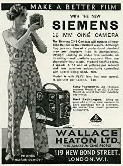 Siemens Gallery: Advert for Siemens Cine Cameras 1933