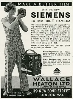 Cameras Prints: Advert for Siemens Cine Cameras 1933