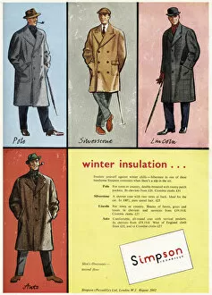 Images Dated 24th July 2017: Advert for Simpson mens winter overcoats 1952