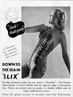 Swimsuits Prints: Advert for Slixsilver swimsuits