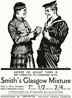 Images Dated 25th January 2016: Advert for Smiths Glasgow Mixture Tobacco 1915
