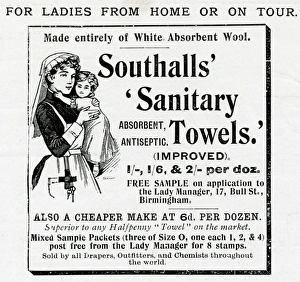 Images Dated 17th October 2017: Advert for Southalls sanitary towels 1898
