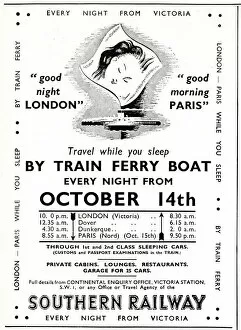 Images Dated 1st October 2019: Advertisement for Southern Railway - Travel while you sleep