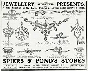 Images Dated 13th October 2017: Advert for Spiers & Ponds stores, jewellery 1911