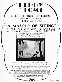 Adverts Gallery: Advertisement for a spring fashion event at the London department store, Derry and Toms