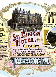 Dumfries Prints: Advert, St Enoch Hotel, Glasgow, Scotland