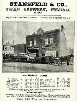 Fulham Prints: Advert, Stansfeld & Co, Swan Brewery, Fulham, SW London