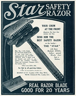 Images Dated 24th October 2017: Advert for Star safty razor 1915