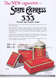 Cigarettes Prints: Advert for State Express 333 cigarettes, 1926