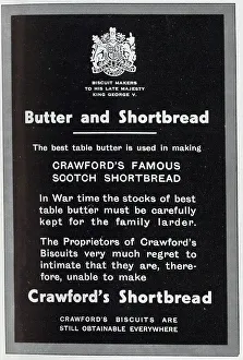 Larder Prints: Advert statement, butter rationing, Crawford's Shortbread