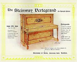 Pageant Prints: Advert, Steinway Vertegrand Piano, London