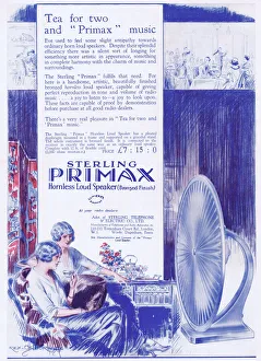 Gramophone Prints: Advert for Sterling Premax hornless loud speaker, 1925