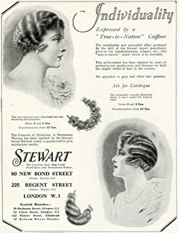 Images Dated 13th October 2017: Advert for Stewart hair specialist 1928
