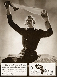 Images Dated 17th October 2017: Advert for Stockings by Bear Brand 1937