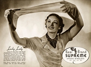 Images Dated 23rd July 2012: Advert for Stockings by Bear Brand 1937