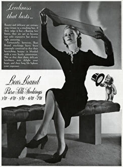 Images Dated 18th October 2017: Advert for Stockings by Bear Brand 1940