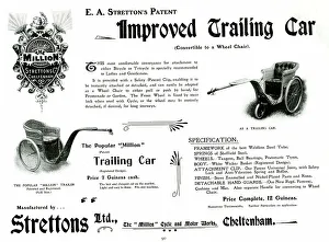 Trailing Prints: Advert for Strettons Ltd, Trailing Cars, Cheltenham