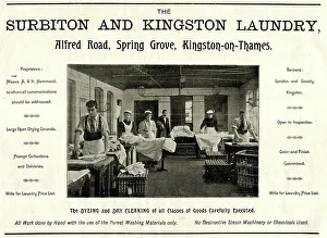 1897 Prints: Advert, Surbiton and Kingston Laundry, Surrey