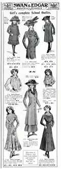 Advert for Swan & Edgar girls school uniforms 1909