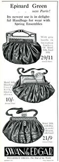 Advertising Gallery: Advert for Swan & Edgar handbags 1929 Advert for Swan & Edgar handbags 1929