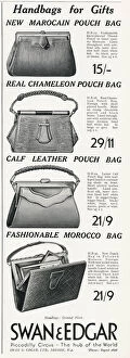 Pouch Collection: Advert for Swan & Edgar womens handbags 1932 Advert for Swan & Edgar womens