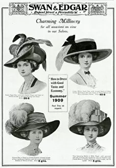 Images Dated 17th October 2017: Advert for Swan & Edgars womens hats 1909