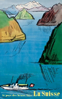 Images Dated 3rd November 2016: Advertisement for Switzerland and its Lakes