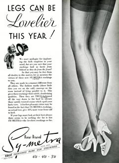 Images Dated 9th July 2012: Advert for Symetra Bear Brand stockings 1938
