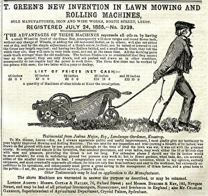 Chronicle Collection: Advert, T Green's lawn mowing and rolling machines