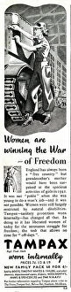 Housekeeping Collection: Advert for Tampax, Women are winning the War of Freedom