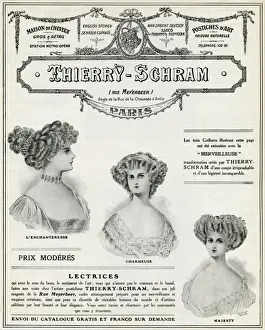 Choker Prints: Advert for Thierry Schram, hair and beauty 1909