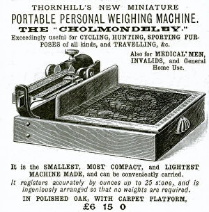 Advert for Thornhills portable weighing machine 1895