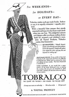 Advert for Tobralco artificial silk dress fabric Date: 1935