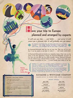 Agency Gallery: Advert for travel agency Raymond and Whitcomb Company, 1931