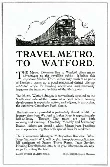 Watford Collection: Advert, Travel Metro to Watford, Metro Extension Line