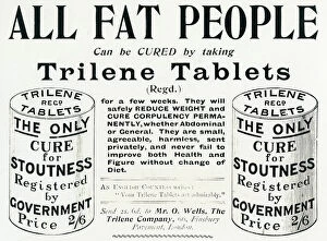 Obese Gallery: Advert for Trilene Tablets, weight loss 1898