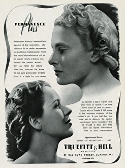 Images Dated 6th July 2012: Advert for Truefitt & Hill - hair stylists & products 1937