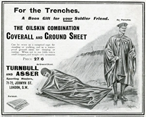 Images Dated 29th July 2016: Advert for Turnbull and Asser poncho and ground-sheet 1915