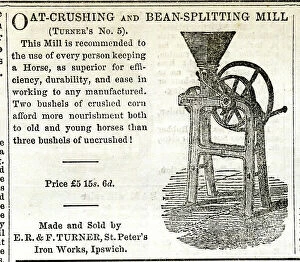 Chronicle Collection: Advert, Turner's Oat Crushing and Bean Splitting Mill