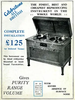 Recorded Prints: Advert, Twin Deck Celebritone Gramophone
