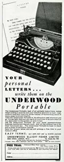 Images Dated 13th April 2012: Advert for Underwood portable typewriters 1931