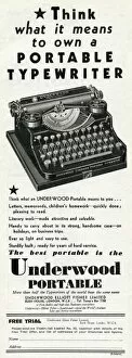Images Dated 17th April 2012: Advert for Underwood portable typewriters 1931