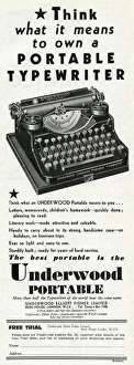 Images Dated 17th April 2012: Advert for Underwood portable typewriters 1931