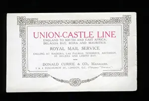 Advertisement, Union Castle Line
