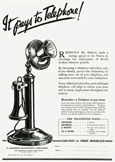 Images Dated 23rd April 2012: Advert for using a telephone