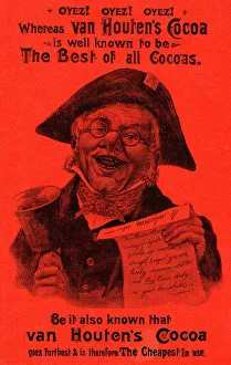 Cocoa Prints: Advert, Van Houten's Cocoa, with town crier