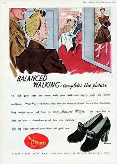 Advertisement for Vani-tred shoes - To look your best you must walk your best'. Date: 1943