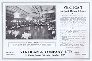 Floors Prints: Ad for Vertigan Pacquet Dance Floors, showing floor of Recto