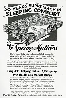 Coil Prints: Advert for Vi-spring Mattress 1935