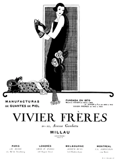 Images Dated 25th April 2012: Advertisement for Vivier Freres leather gloves